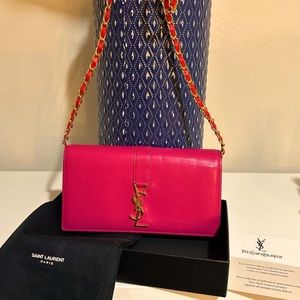 ❌SOLD❌❌Authentic Saint Laurent YSL WOC Pink Long Wallet On Chain Bag